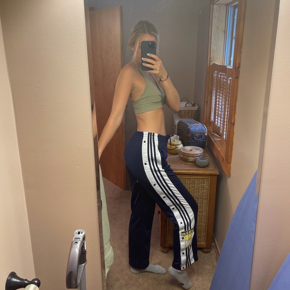 Adidas track pants with buttons